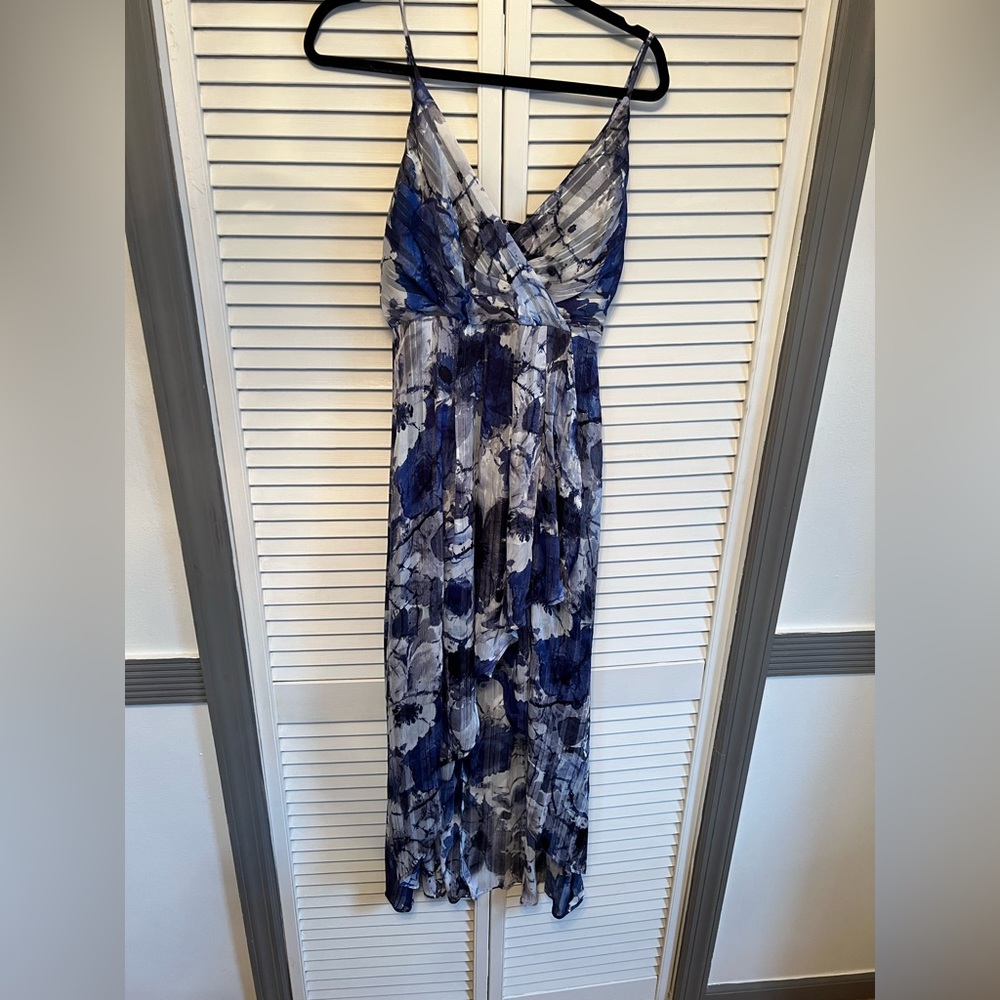 Lulus Flower Blue Multicolored High Low Dress